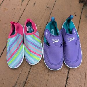 Speedo Kids' Striped Multicolor and Purple Water Shoes